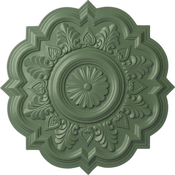 Ekena Millwork Deria Ceiling Medallion (Fits Canopies up to 6"), Hand-Painted Athenian Green, 20 1/4"OD x 1 1/2"P CM20DRAGF - main